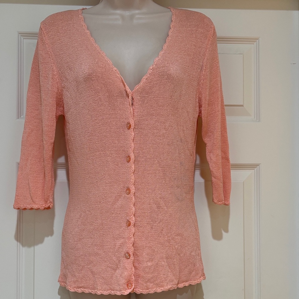 EUC Finity Coral Knit Cardigan Size PM